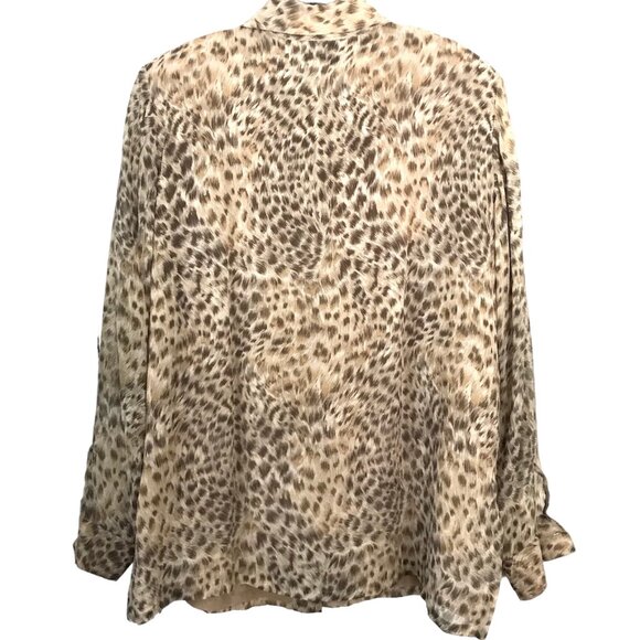 Linea by Louis Dell’Olio Silk Animal Print Top and Skirt Set Size XL - Picture 3 of 5